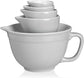 Sweejar Porcelain Mixing Bowl with Scale, Ceramic Serving Container for Baking, Prepping, Cooking