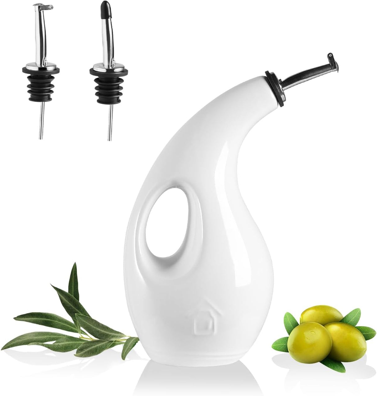 Sweejar Ceramic Olive Oil Bottle Dispenser | Storage Vinegar, Coffee Syrups, Liquids | 24 Oz