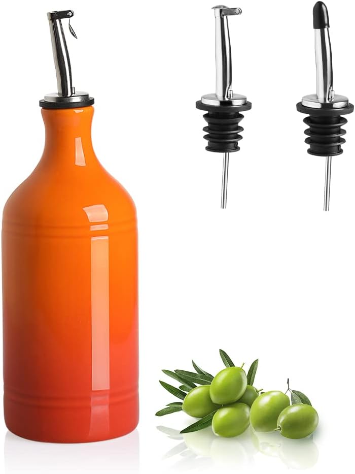 Sweejar Ceramic Olive Oil Dispenser Bottle | Storage Oil, Vinegar, Coffee Syrups