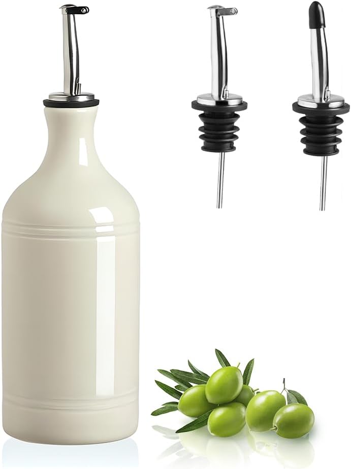 Sweejar Ceramic Olive Oil Dispenser Bottle | Storage Oil, Vinegar, Coffee Syrups