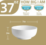Sweejar Porcelain Serving Pasta Bowls for Salad Pasta Soup | 37 Ounce