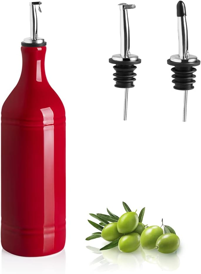 Sweejar Ceramic Olive Oil Dispenser Bottle | Storage Oil, Vinegar, Coffee Syrups