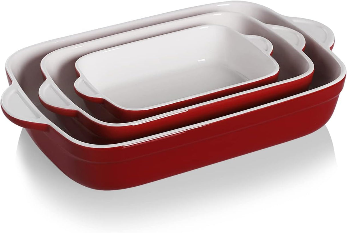 Sweejar Ceramic Bakeware Casserole Dishes for Oven | Set of 3