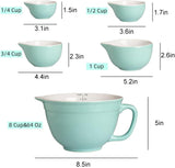 Sweejar Porcelain Mixing Bowl with Scale, Ceramic Serving Container for Baking, Prepping, Cooking