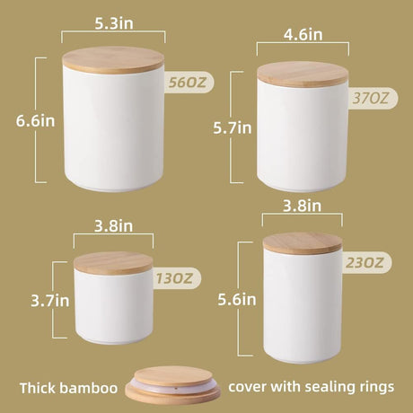 Sweejar Ceramic  Food Storage Jars for Sugar, Coffee Beans, Tea Leaves | Pack of 4