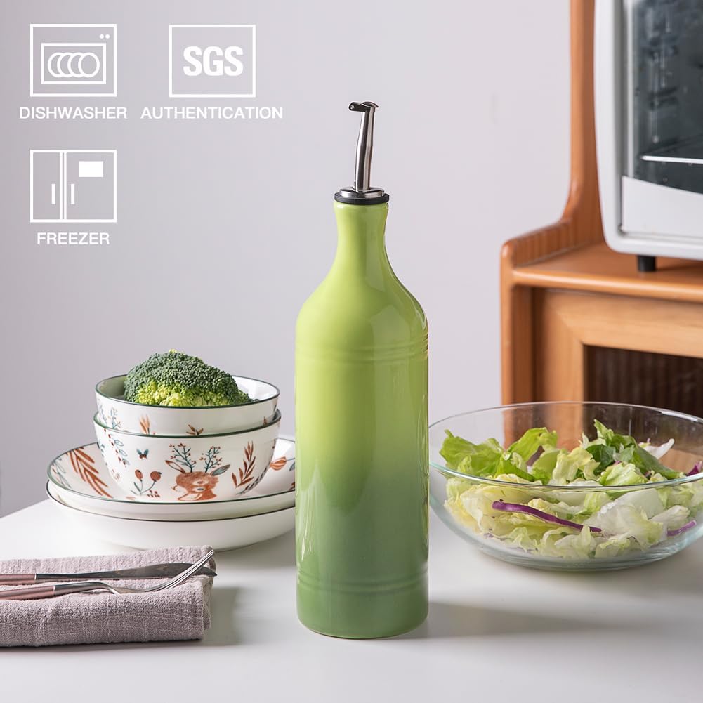 Sweejar Ceramic Olive Oil Dispenser Bottle | Storage Oil, Vinegar, Coffee Syrups
