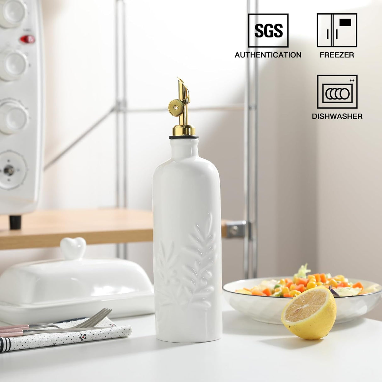 Sweejar Olive Oil Dispenser Bottle for Kitchen | 18 Oz | Leak Proof