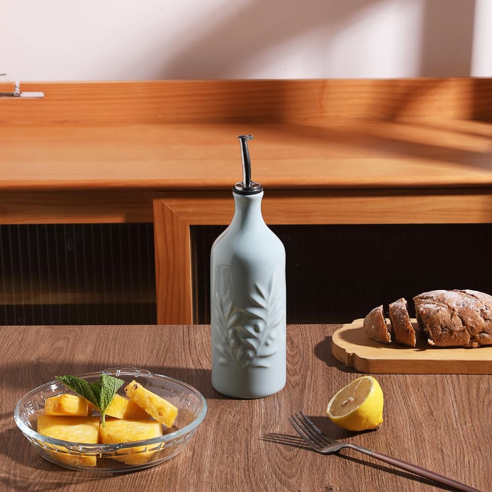 Sweejar Ceramic Olive Oil Dispenser Bottle | Storage Oil, Vinegar, Soy Sauce, Coffee Syrup, Liquids