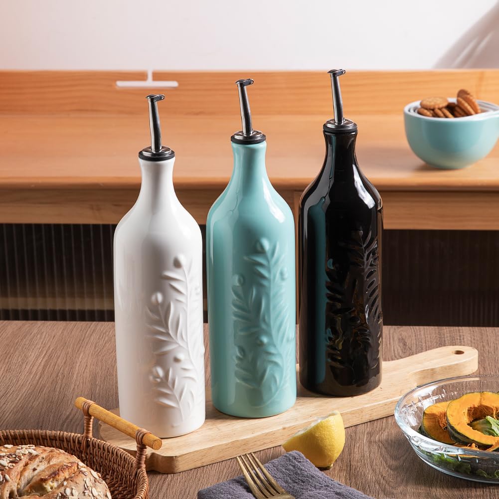 Sweejar 24 Oz Ceramic Olive Oil Dispenser Bottle with Spout