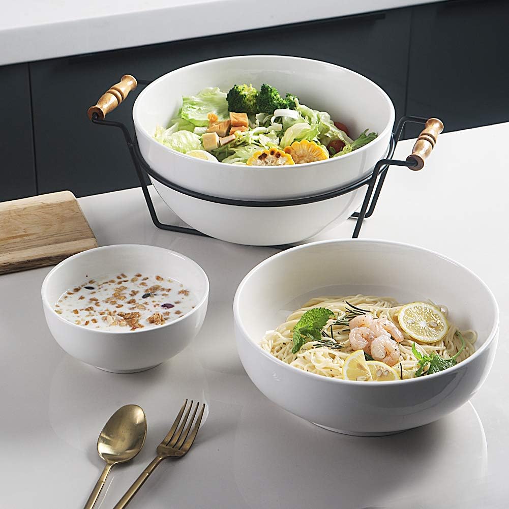 Sweejar Porcelain Serving Pasta Bowls for Salad Pasta Soup | 37 Ounce