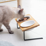 Sweejar Ceramic Elevated Cat Pet Bowls with Stand | Pack of 2
