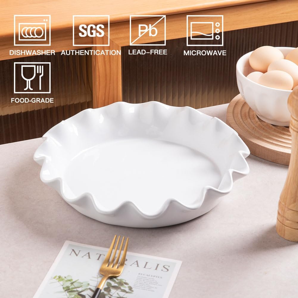 Sweejar Ceramic Pie Pan for Baking