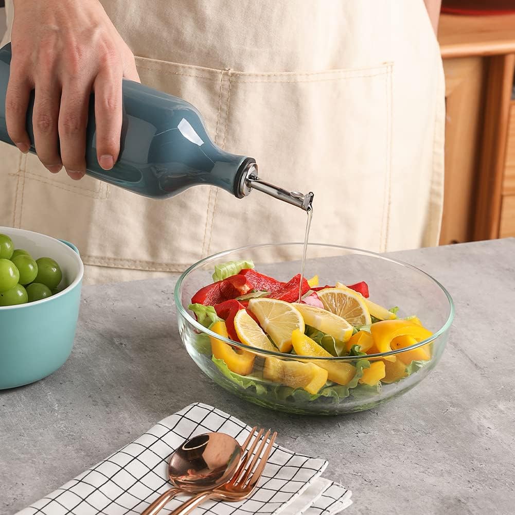 Sweejar Ceramic Olive Oil Dispenser Bottle | Storage Oil, Vinegar, Soy Sauce, Coffee Syrup, Liquids