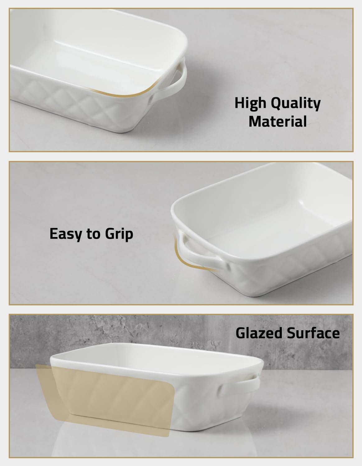 Sweejar Casserole  Baking Dish Dishes for Oven | Set of 3