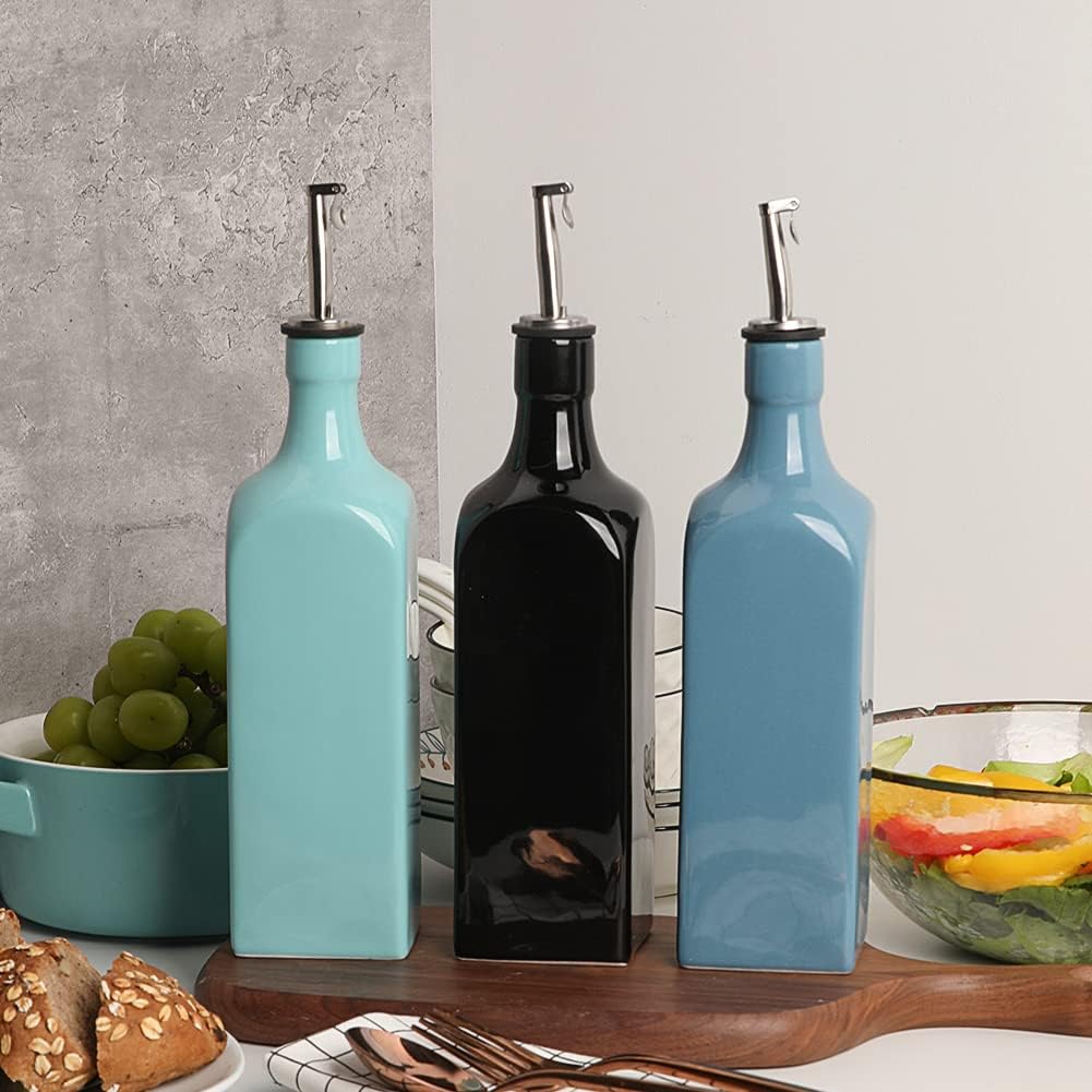 Sweejar Ceramic Olive Oil Dispenser Bottle Oil | 19 Fl Oz