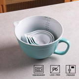 Sweejar Porcelain Mixing Bowl with Scale, Ceramic Serving Container for Baking, Prepping, Cooking