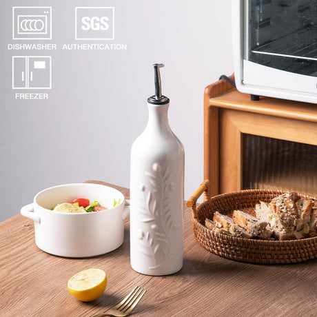 Sweejar 24 Oz Ceramic Olive Oil Dispenser Bottle with Spout