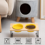 Sweejar Ceramic Elevated Cat Pet Bowls with Stand | Pack of 2