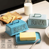 Sweejar Ceramic Butter Dish with Handle Lid | 7.3 Inch