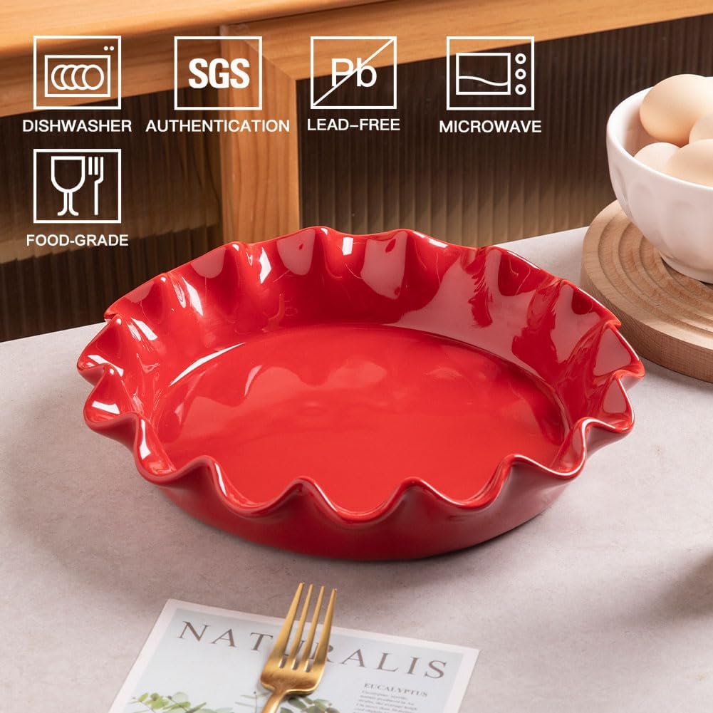 Sweejar Ceramic Pie Pan for Baking