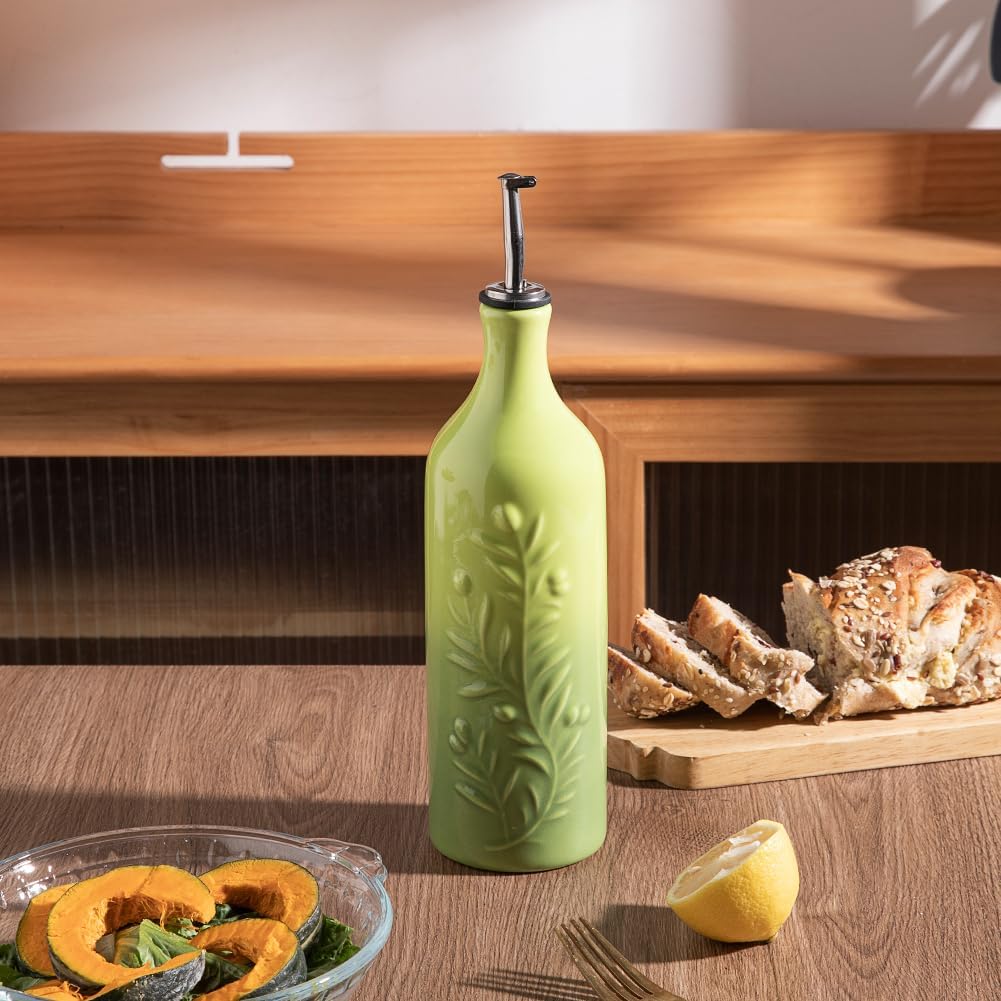 Sweejar 24 Oz Ceramic Olive Oil Dispenser Bottle with Spout