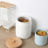 Sweejar Ceramic Kitchen Canisters | Porcelain Food Storage Jar with Airtight Seal Wooden Lid