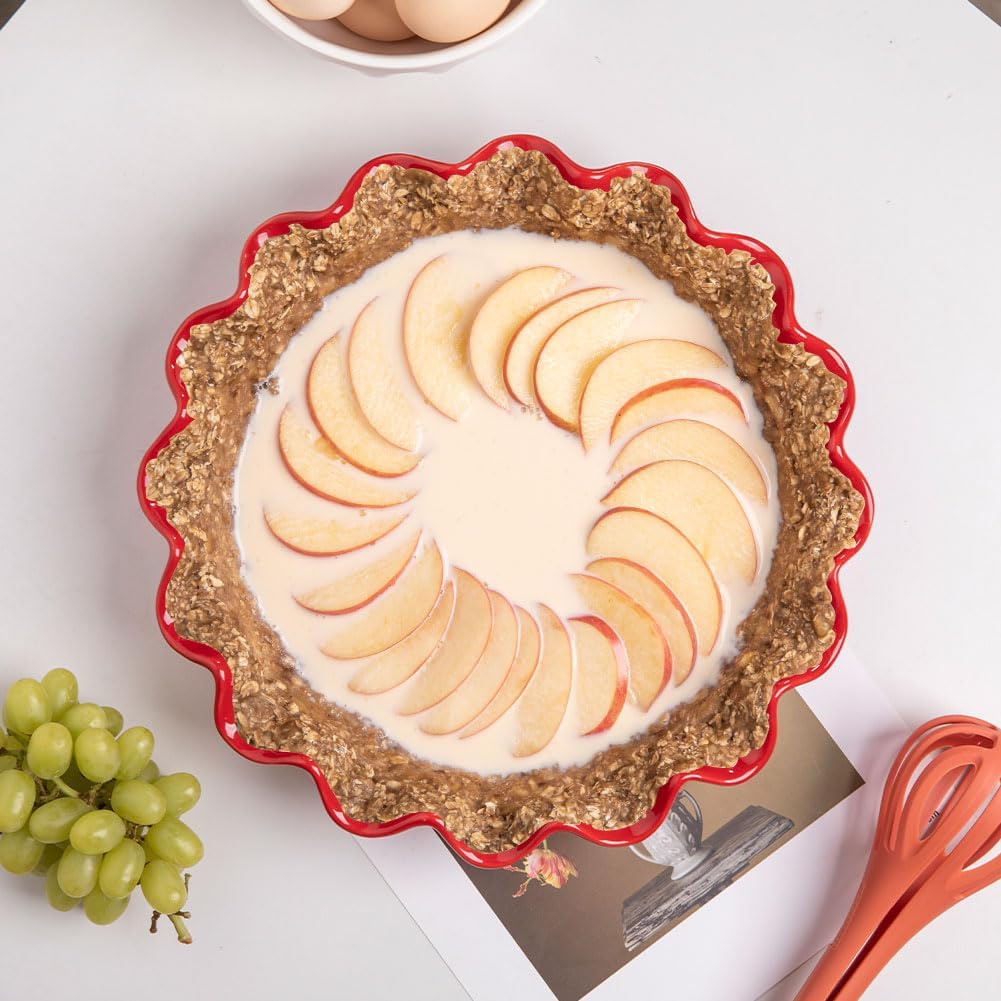 Sweejar Ceramic Pie Pan for Baking