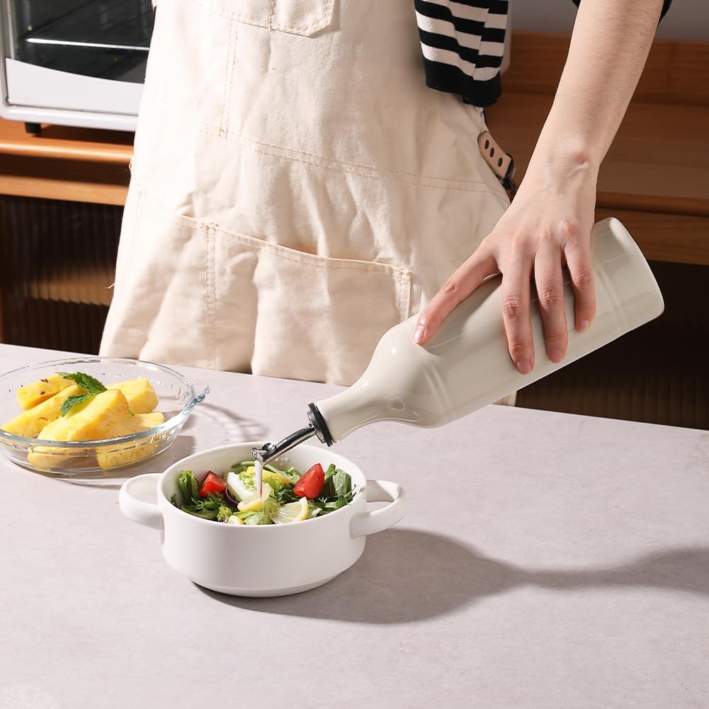 Sweejar Ceramic Olive Oil Dispenser Bottle | Storage Oil, Vinegar, Coffee Syrups