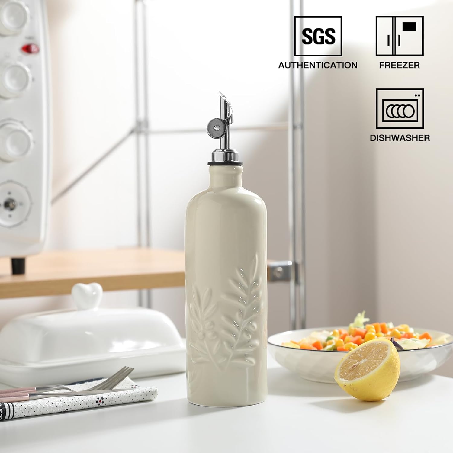 Sweejar Olive Oil Dispenser Bottle for Kitchen | 18 Oz | Leak Proof