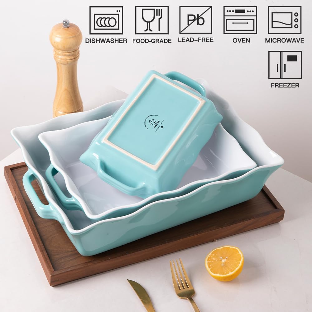 Sweejar Casserole Baking Dishes for Oven | Ceramic Bakeware Set of 3