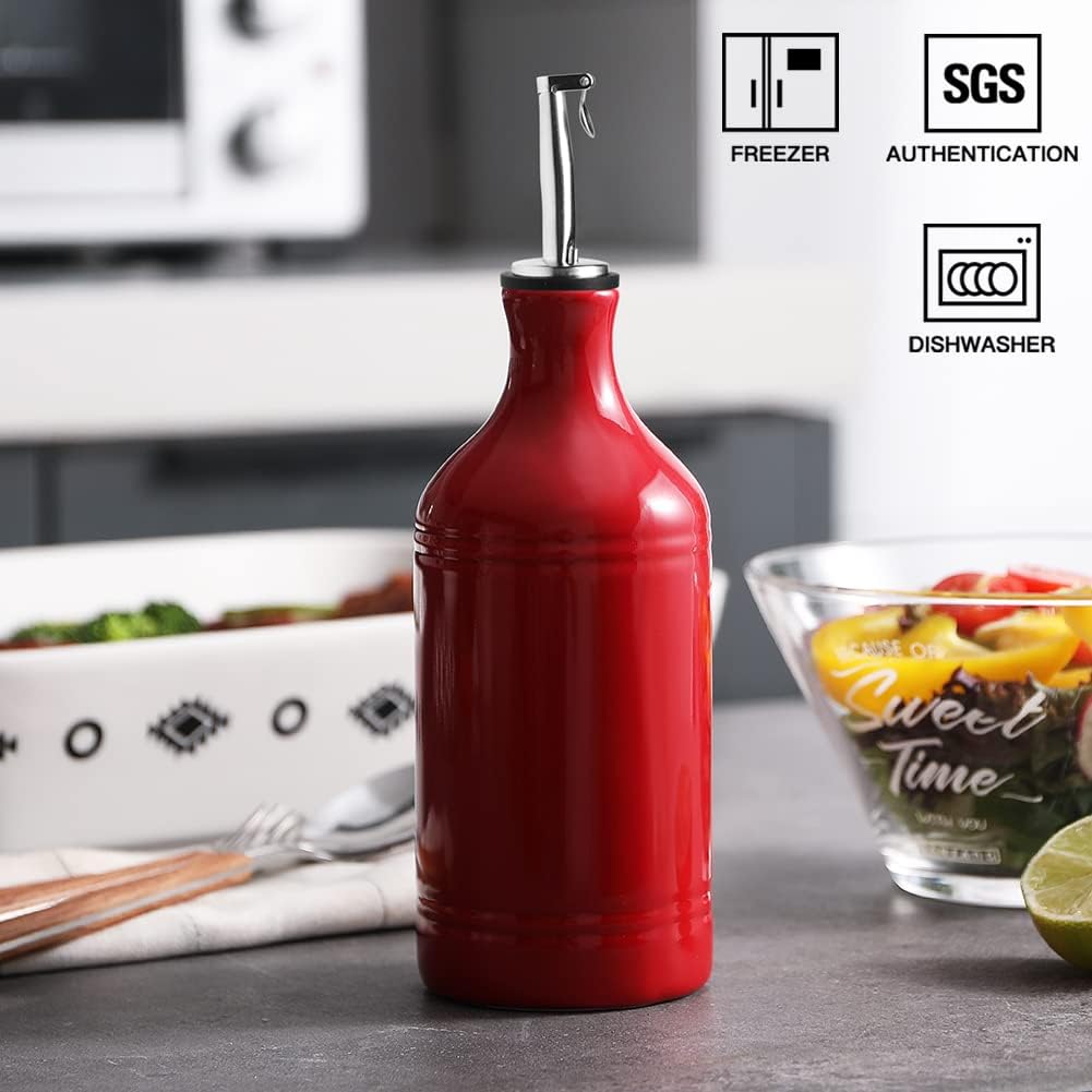 Sweejar Ceramic Olive Oil Dispenser Bottle | Storage Oil, Vinegar, Coffee Syrups