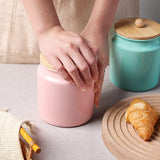 Sweejar Ceramic Kitchen Canisters | Porcelain Food Storage Jar with Airtight Seal Wooden Lid