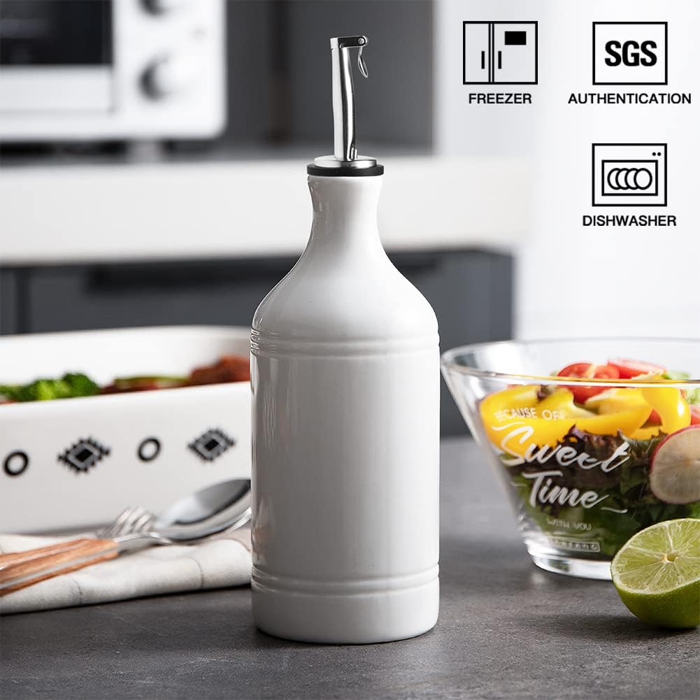 Sweejar Ceramic Olive Oil Dispenser Bottle | Storage Oil, Vinegar, Coffee Syrups