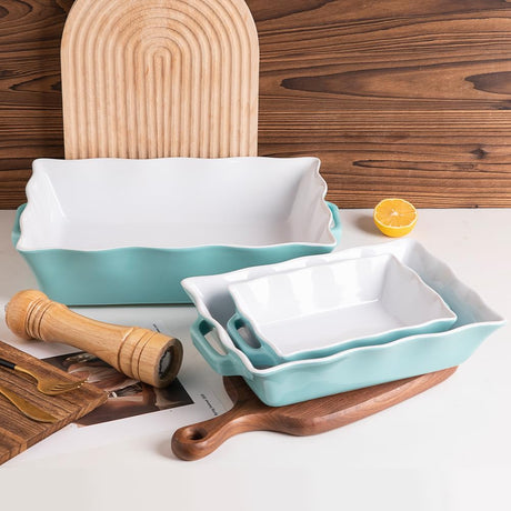 Sweejar Casserole Baking Dishes for Oven | Ceramic Bakeware Set of 3
