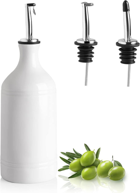 Sweejar Ceramic Olive Oil Dispenser Bottle | Storage Oil, Vinegar, Coffee Syrups