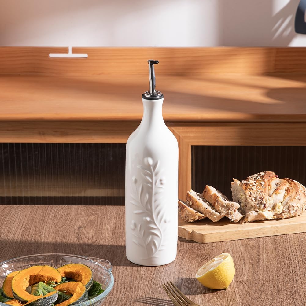 Sweejar 24 Oz Ceramic Olive Oil Dispenser Bottle with Spout
