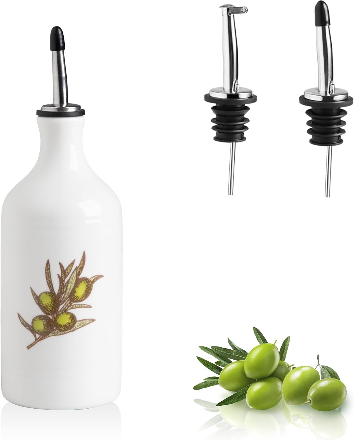 Sweejar Ceramic Olive Oil Dispenser Bottle | Storage Oil, Vinegar, Coffee Syrups