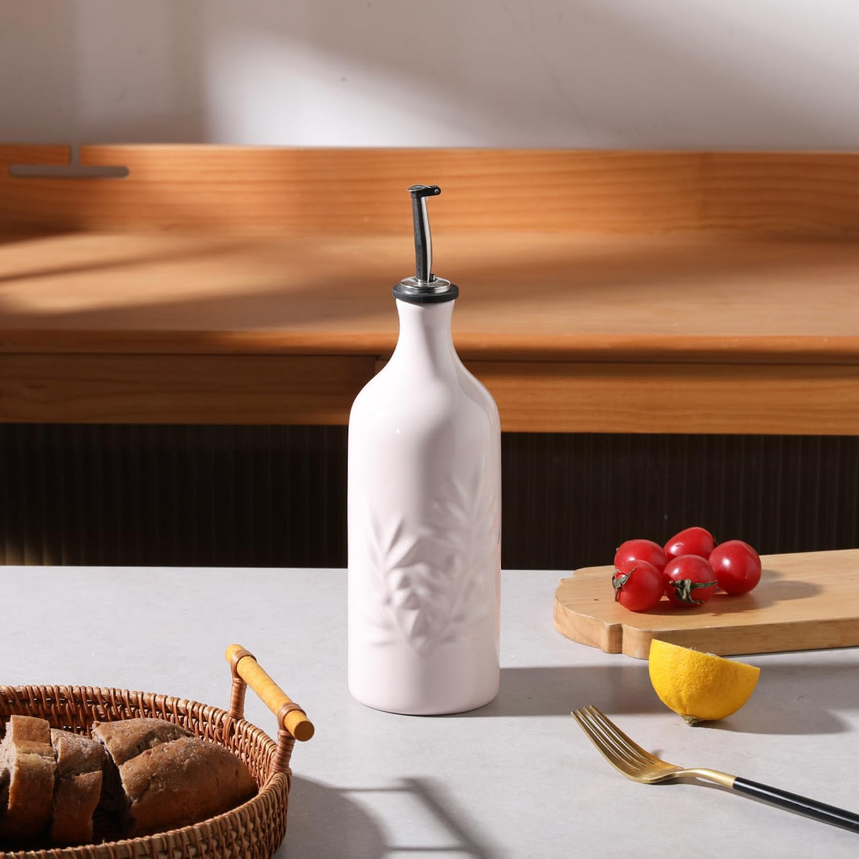 Sweejar Ceramic Olive Oil Dispenser Bottle | Storage Oil, Vinegar, Soy Sauce, Coffee Syrup, Liquids