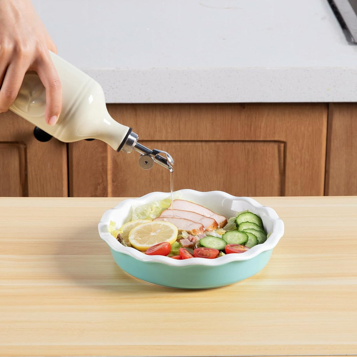 Sweejar Ceramic Olive Oil Dispenser Bottle | 16 Oz | 1 Pack
