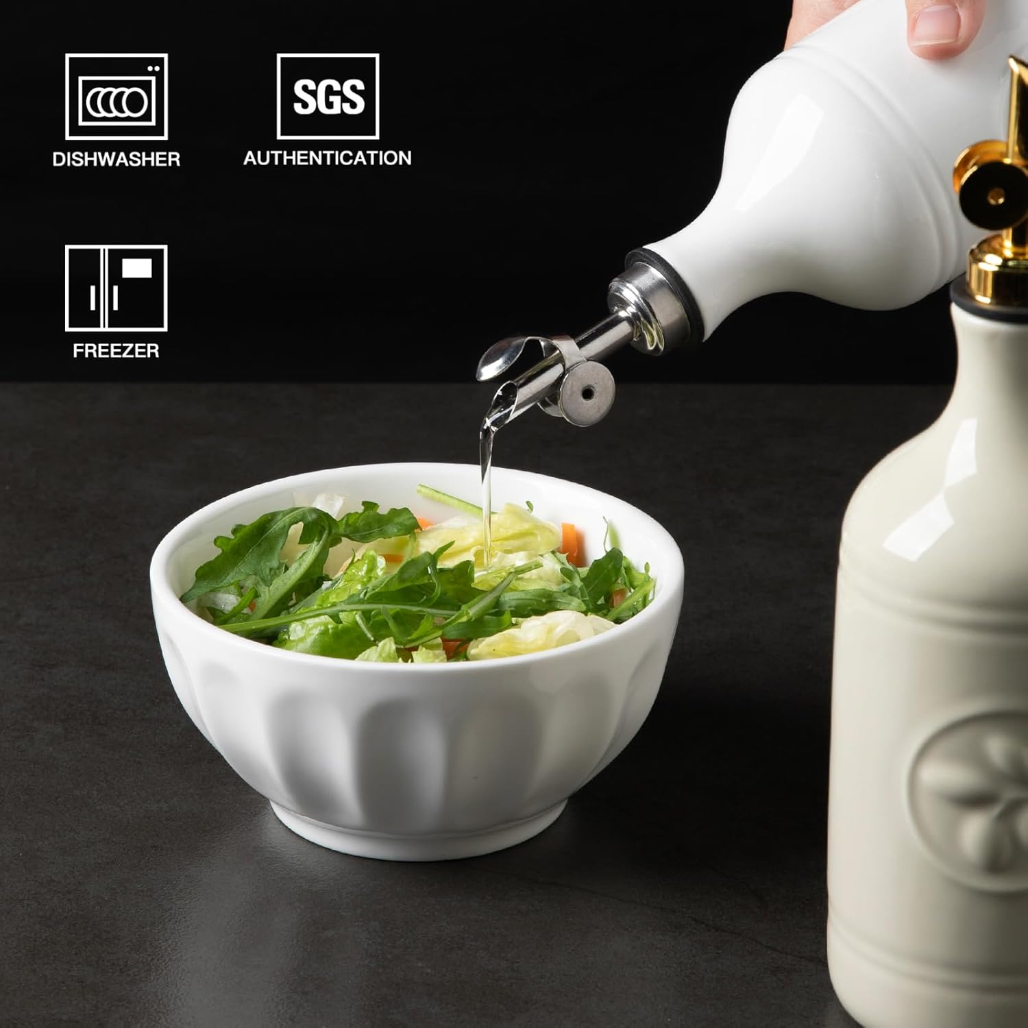 Sweejar Ceramic Olive Oil Dispenser Bottle | 16 Oz | 1 Pack