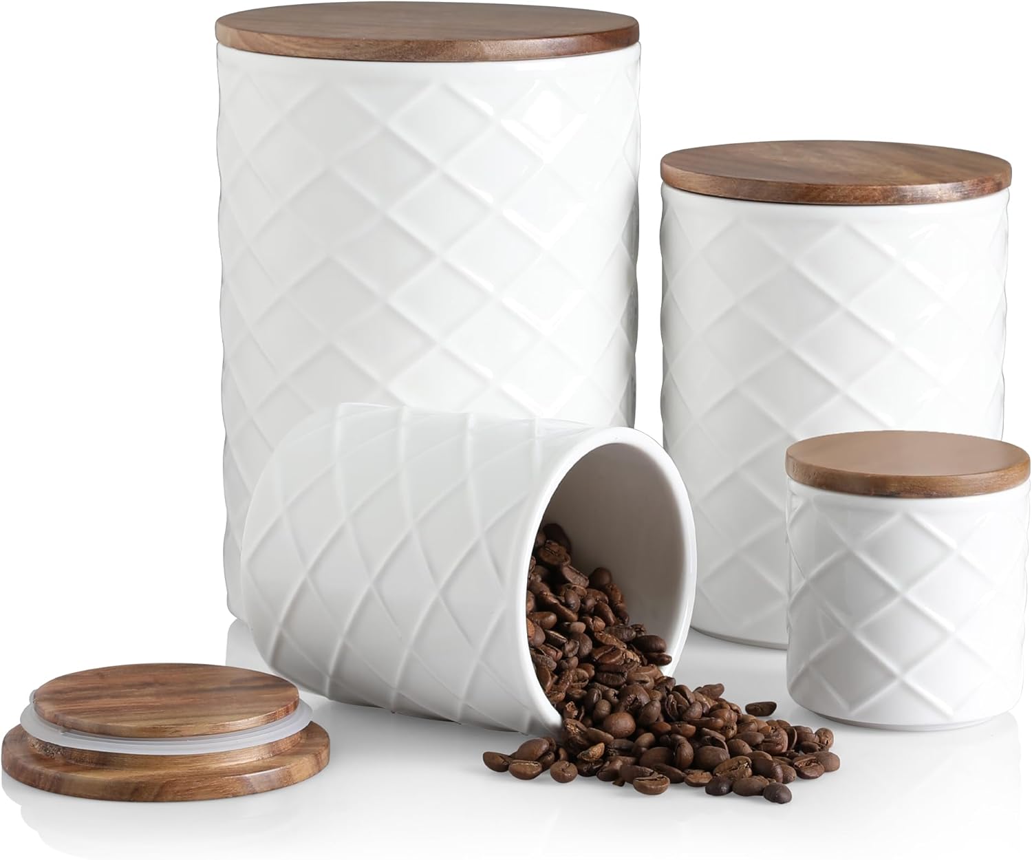 Sweejar Ceramic Canisters Food Storage Jar Sets for Kitchen