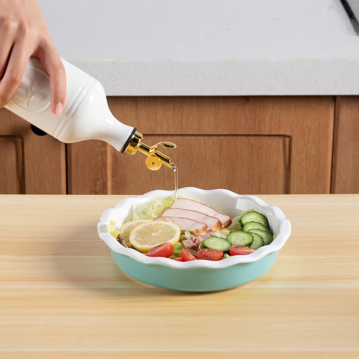 Sweejar Ceramic Olive Oil Dispenser Bottle | 16 Oz | 1 Pack