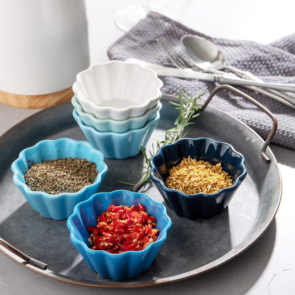 Sweejar Porcelain Ramekins for Creme Brulee | Set of 6