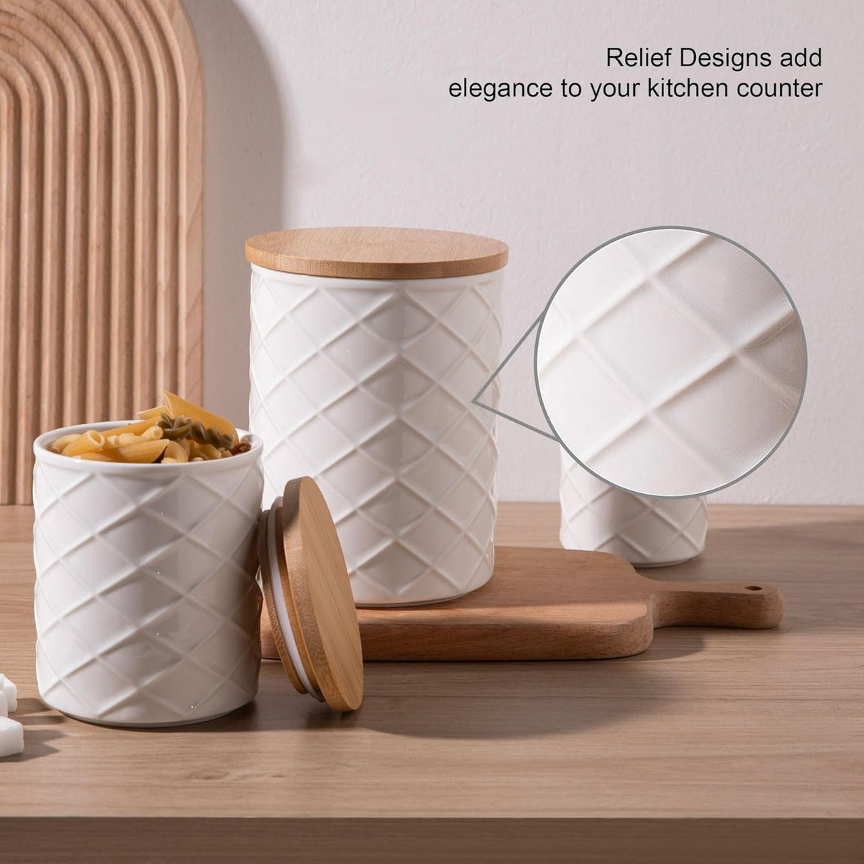 Sweejar Ceramic Canisters Food Storage Jar Sets for Kitchen