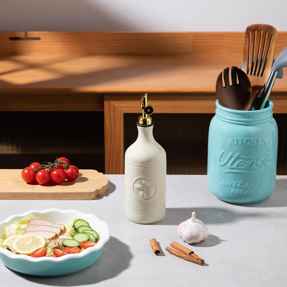 Sweejar Ceramic Olive Oil Dispenser Bottle | 16 Oz | 1 Pack