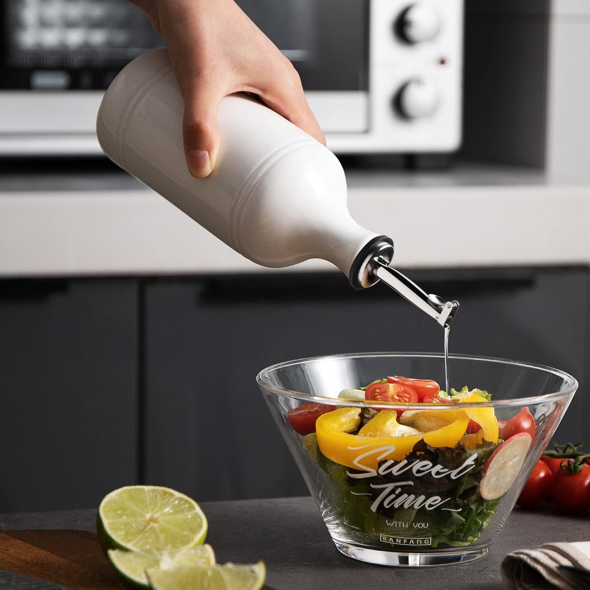 Sweejar Ceramic Olive Oil Dispenser Bottle | Storage Oil, Vinegar, Coffee Syrups
