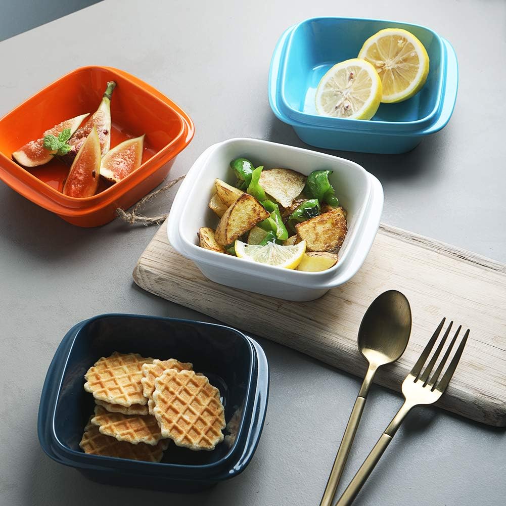 SWEEJAR Porcelain Ramekins with Handle for Baking | Set of 6