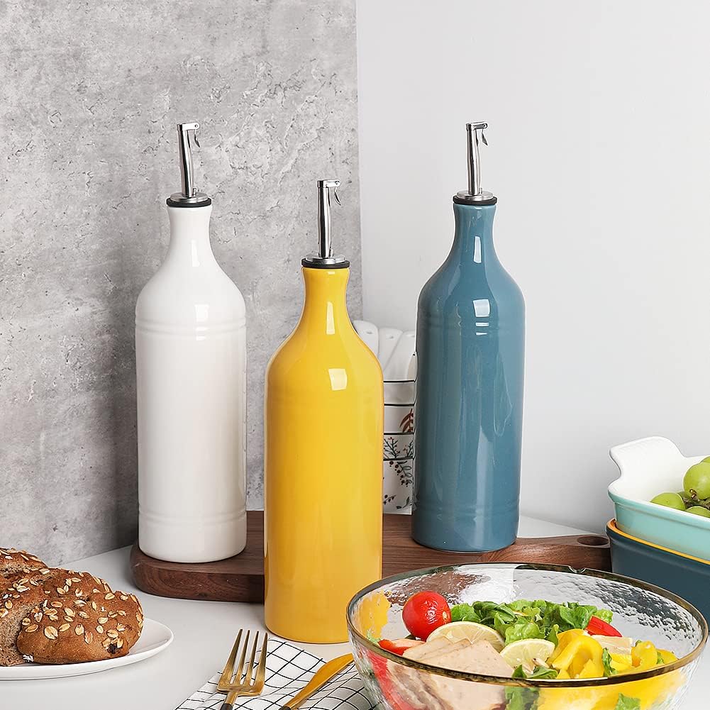 Sweejar Ceramic Olive Oil Dispenser Bottle | Storage Oil, Vinegar, Coffee Syrups