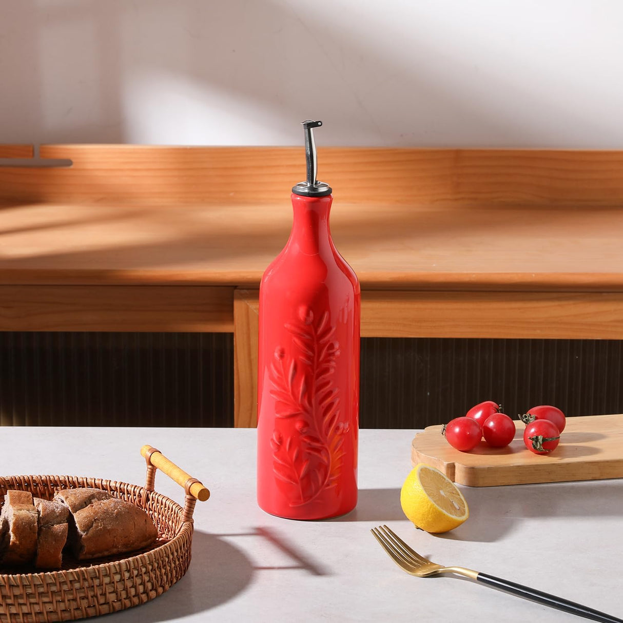 Sweejar 24 Oz Ceramic Olive Oil Dispenser Bottle with Spout