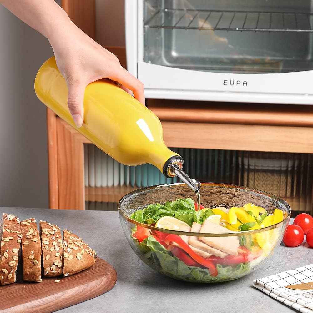 Sweejar Ceramic Olive Oil Dispenser Bottle | Storage Oil, Vinegar, Coffee Syrups